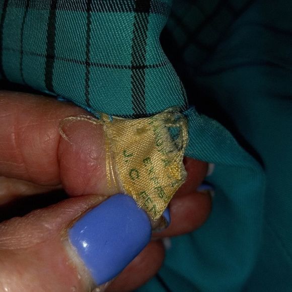 Vintage 70s Expressly for J.C.Penny turquoise coat, sz XL - Picture 10 of 12